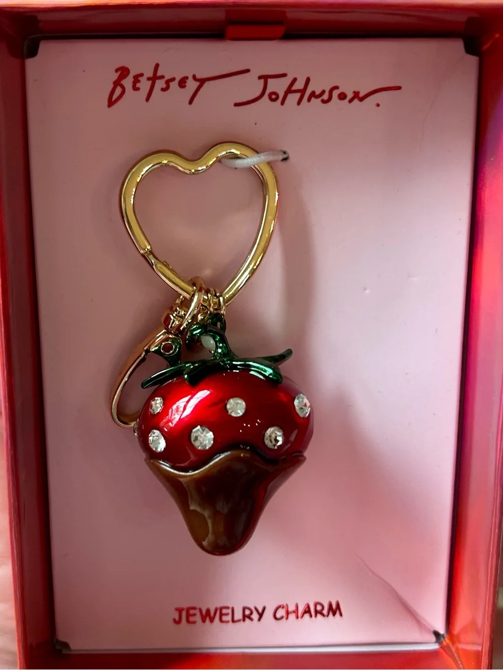 Betsey Johnson Chocolate Dipped Strawberry Purse Charm